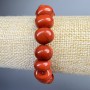 Bracelet with Red Jasper, Natural Stone, Large Faceted Beads, Diameter 12x10 mm ±, Length 18 cm ± (Stretch)