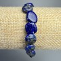 Natural azurite bracelet, faceted beads, diameter 10×12 mm, ±; length 18 cm, ± (stretch)