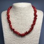 Natural Coral Necklace with Faceted Oval Beads, 10x3 mm, Length 45 cm