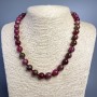 Polychrome Tourmaline Necklace, smooth beads, 10 mm diameter, 49 cm length
