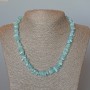Necklace Aquamarine natural gemstone chips, diameter 9x4 mm ±, 47 cm length