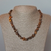 Tiger's Eye Necklace, natural stone chips, diameter 7x3 mm, length 47 cm