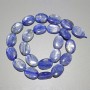 Kyanite beads, natural stone, oval, diameter 12×16 mm ±, length 40 cm ± on a thread