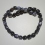 Black Agate Beads, Natural Stone Bar Shape, 9×12 mm, 37 cm length ± on thread