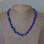 Lapis lazuli necklace, natural stone, faceted beads, diameter 7×2 mm, length 47 cm