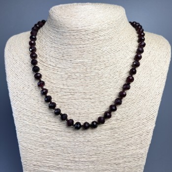 Rubellite Tourmaline Necklace, natural stone, faceted rondels, diameter 8x6 mm +/-, length 51 cm +/-