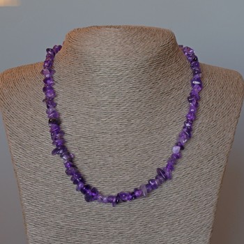 Natural Amethyst Necklace with chips, 7×3 mm, length 47 cm ±