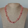 Strawberry Quartz Necklace with natural stone chips, 8x4 mm diameter, 47 cm length