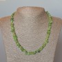 Prehnite necklace with natural stone chips, 8x2 mm, length 48 cm