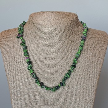 Zoisite Necklace with natural gemstone chips, diameter 7×3 mm, length 47 cm