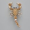 Scorpion Brooch-Pendant with Yellow Crystals