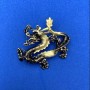 Dragon Brooch Pendant with Enamel, Silver-Tone Metal 47x41 mm
