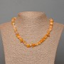 Beaded Necklace of Yellow Agate Natural Stone Chips, 8x4 mm, 46 cm length