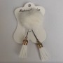 Clearance: White Mink Fur Brooch, 50 mm diameter, 10 cm length