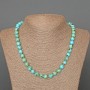 Bead Necklace of Imperial Blue Jasper (pressed) Smooth Beads, 8.5 mm diameter, 50 cm length