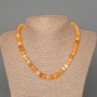 Yellow Agate Necklace, natural stone, smooth rondelle beads, diameter 8x5 mm, length 46 cm