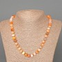 Carnelian Necklace with natural stone, smooth rondels, diameter 9×7 mm, length 49 cm