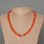Carnelian Necklace, Natural Stone, Smooth Rondel Beads, 8×5 mm Diameter, Length 46 cm