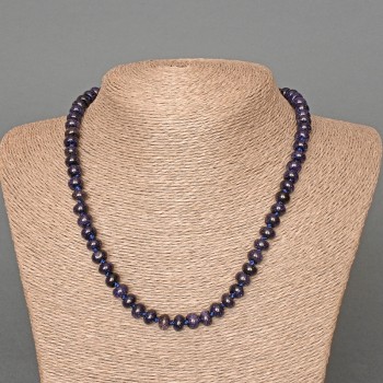 Aventurine Necklace 'Night of Cairo' (synthetic) smooth rondelle, diameter 8×5 mm, length 49 cm