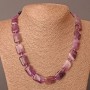Natural Amethyst Necklace with Rectangular Stones, 13×18 mm, 48 cm Length