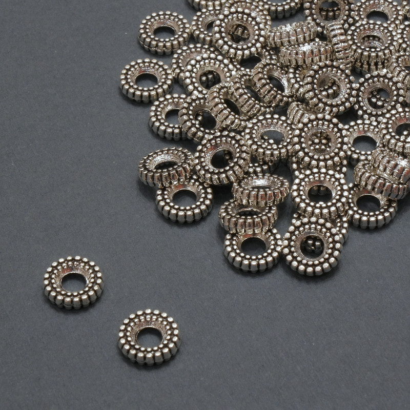 Bead Insert Findings, inner diameter 2.9 mm +/-, outer size 7.5x2 mm +/-; packaging 20 g, 62 pcs (+/-)