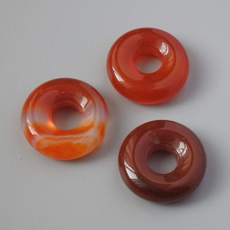 Pandora Bead Carnelian natural stone, diameter 15x5mm, hole diameter 5mm+