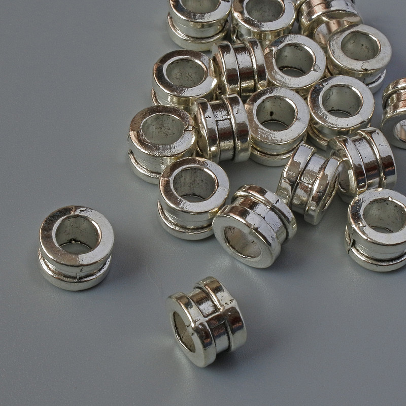 Фурнітура намистина вставка, діаметр 8х5, 5мм+- d отвору- 4, 5мм+- фасування 19шт+- 20грам