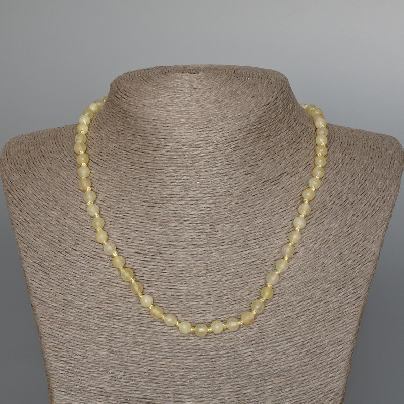 Citrine necklace with natural citrine, faceted bead, 6 mm diameter, length 47 cm ±