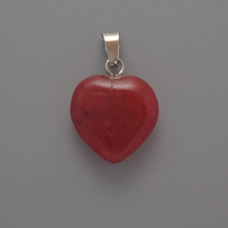 Heart Pendant with Tourmaline, diameter 15×15×6 mm, length 23 mm