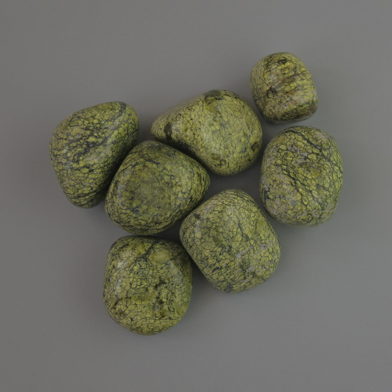 Serpentine natural stone pebble, 19×17 mm diameter (+-) packaging 100 g