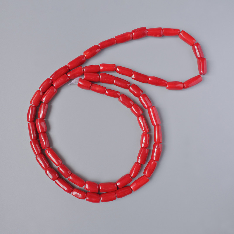Natural Coral Beads, Faceted, Diameter 19-28×8-12 mm, Length 110 cm on thread