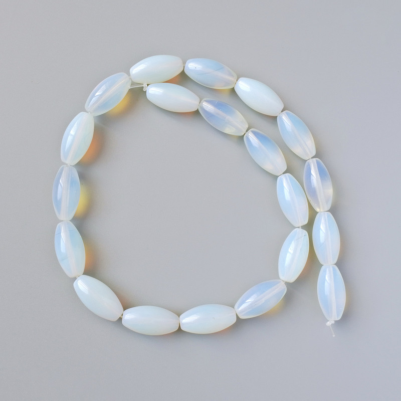 Moonstone Beads (Synthetic) Oval, 10x20 mm diameter, length 40 cm on monofilament