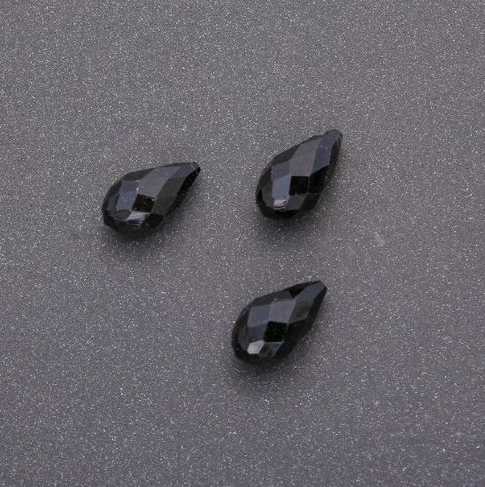 Faceted agate drop bead pendant 8×12.5 mm