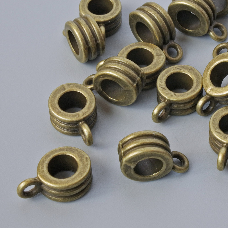 Bronze Bail Holder Hardware, 4.5x8 mm, bore diameter 1.8 mm, length 12 mm, pack 20 pcs