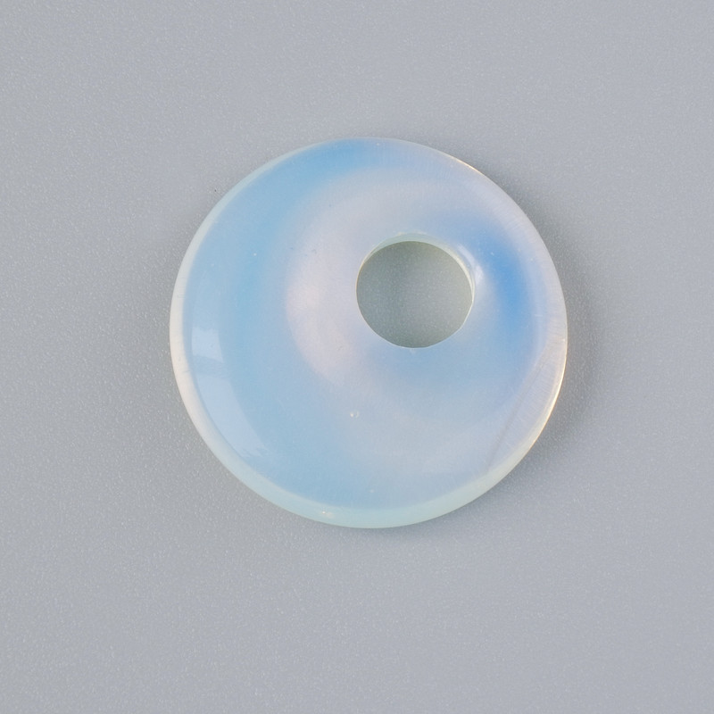 Donut-shaped Pendant with Synthetic Moonstone, 18x5 mm, hole diameter 5 mm