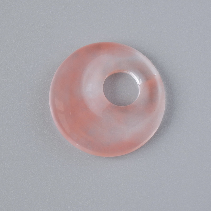 Donut pendant (bagel-shaped) Natural Tourmaline gemstone, 18 x 5 mm ±, hole diameter 5 mm ±