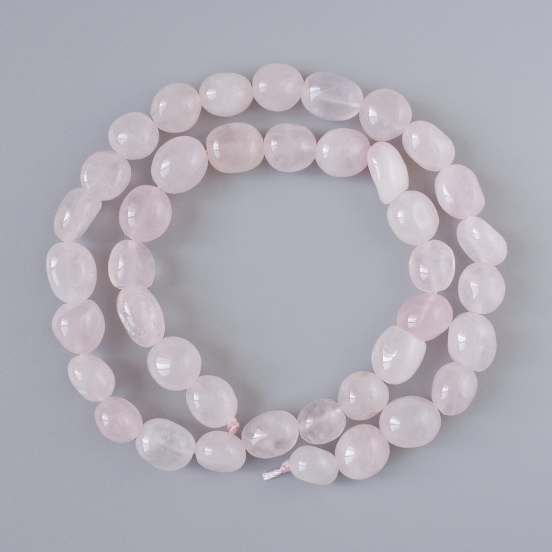 Pink Quartz Beads, Natural Stone, Faceted Rondelle, 9x11 mm, 39 cm Length on Thread