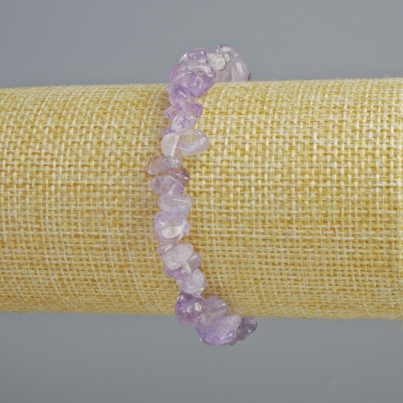 Lavender Amethyst Bracelet, natural stone chips, diameter 8x4 mm ±, length 18 cm ± (stretch)