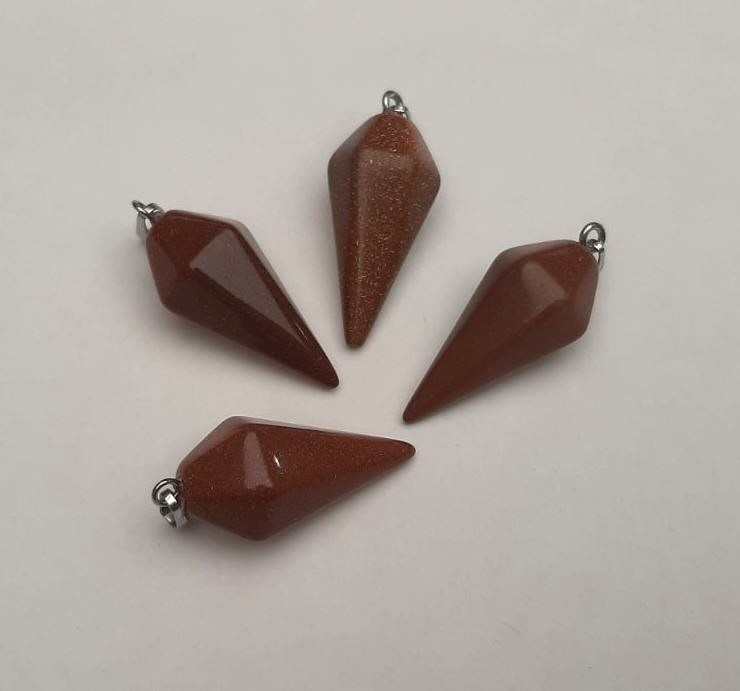 Pendant 'Pendulum' Aventurine Golden Sand 40x30x13mm+