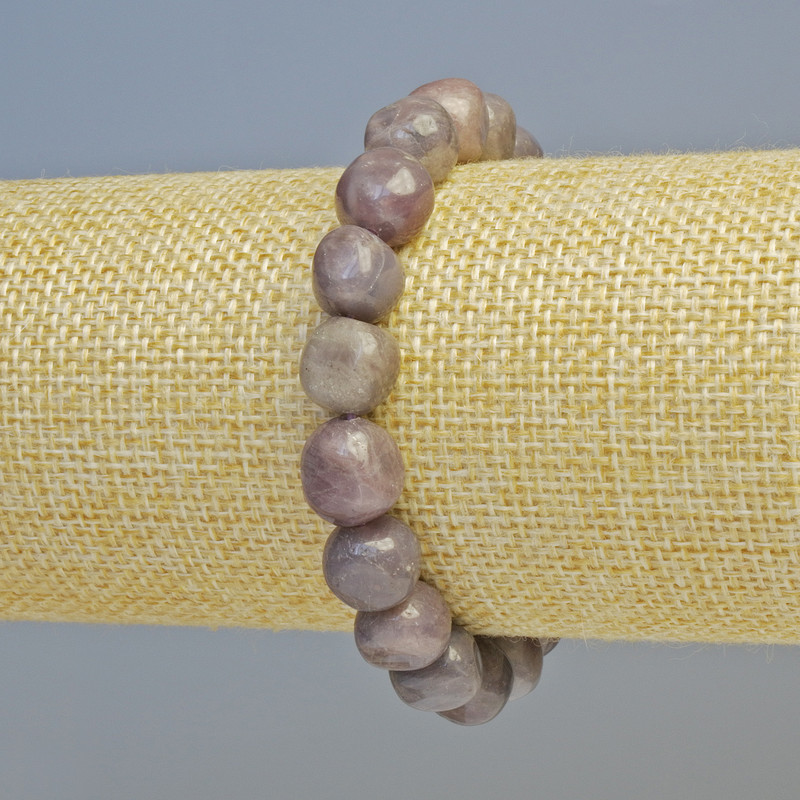 Purple Tourmaline Bracelet with natural stone, faceted beads, diameter 10mm± (stretch), length 18cm+