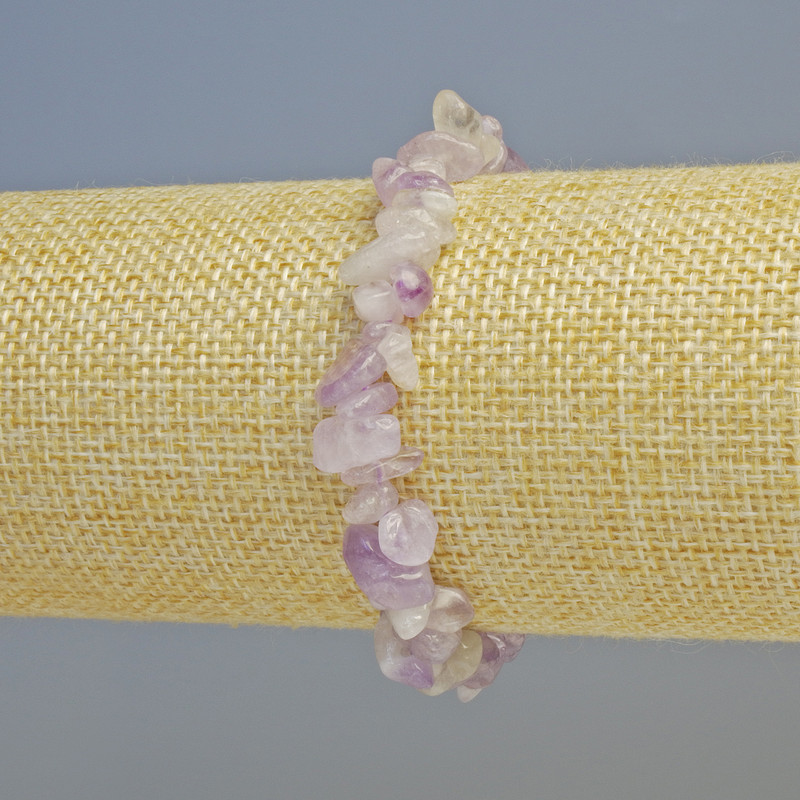 Lavender Amethyst Bracelet, natural stone chip, diameter 8x4 mm +/- (stretch), length 18 cm