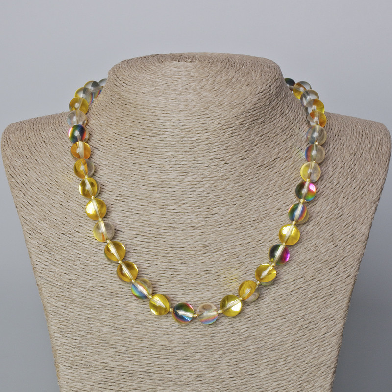 Opal Glass Necklace - Yellow Transparent Chameleon