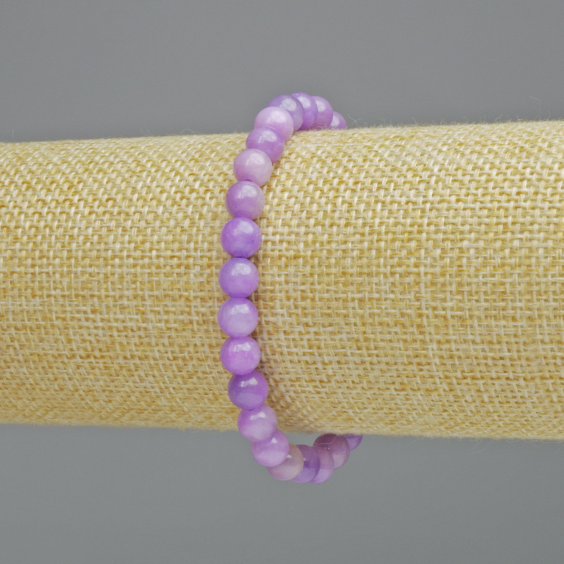 Amethyst Bracelet (artificial acrylic) smooth beads, 6.5 mm diameter +/- (stretch), length 18 cm+