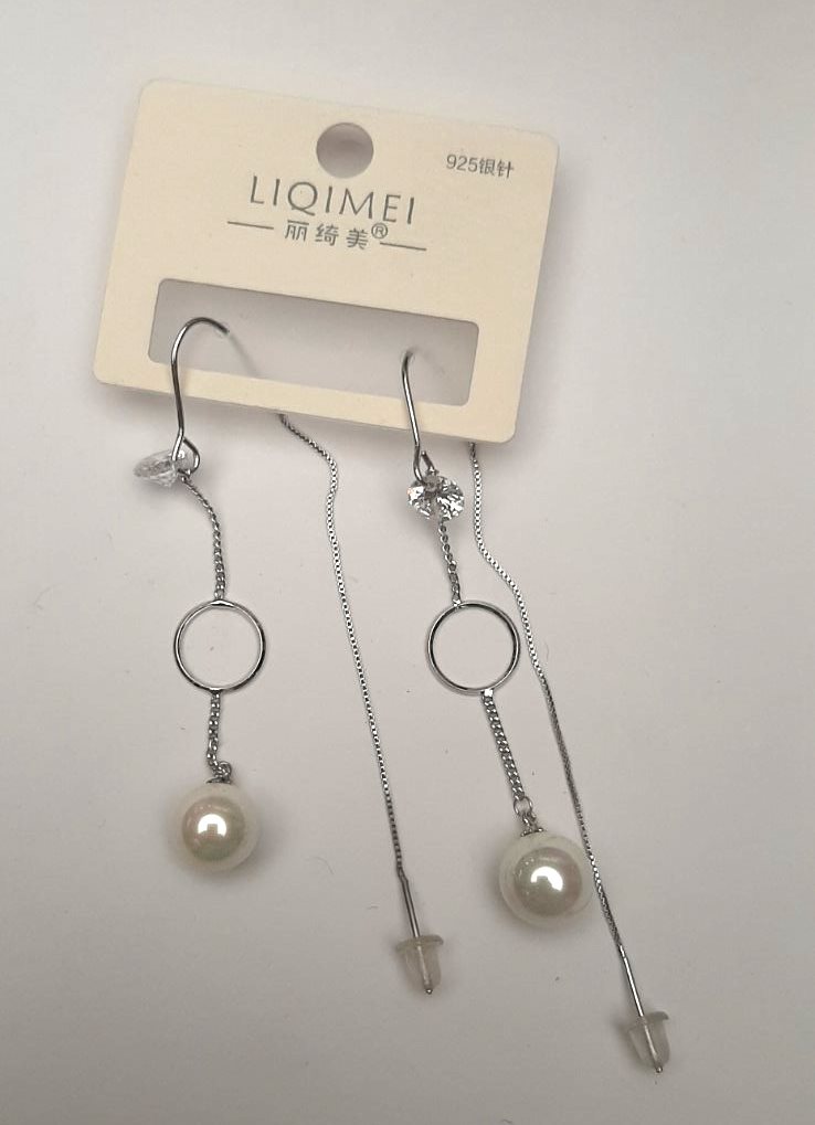 Long 925 Mallorca series stud earrings