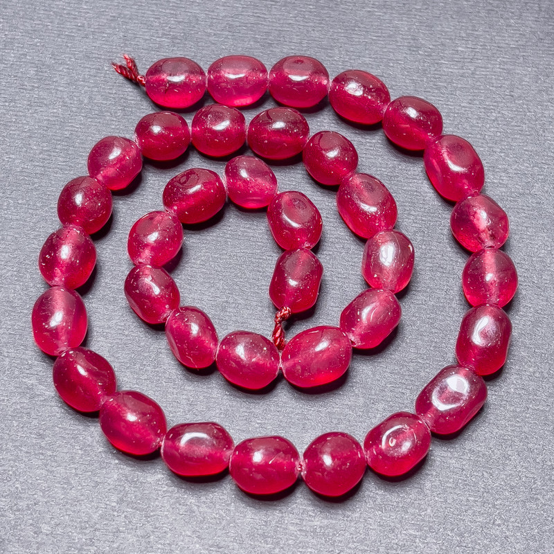 Synthetic Tourmaline Beads, Faceted, on Thread, 10×8 mm ±, Length 38 cm