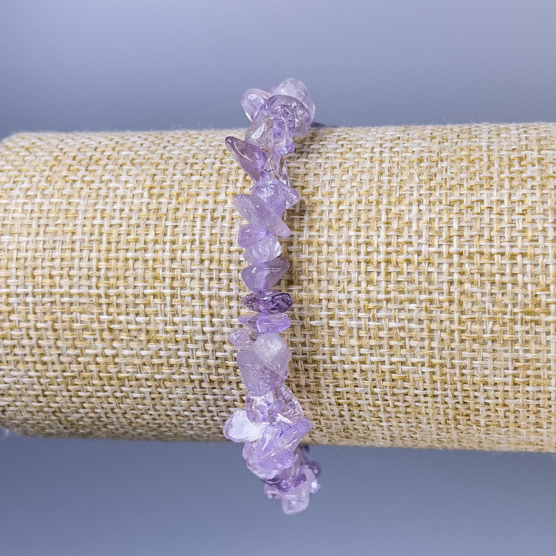 Amethyst Chip Bracelet, diameter 8x2 mm, length 18 cm, stretch