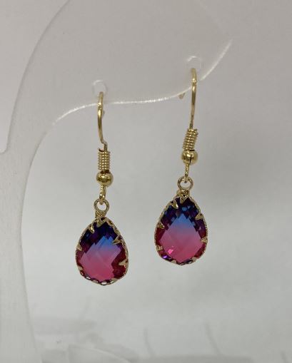 Drop Earrings Multicolor, diameter 10 mm, length 34 mm