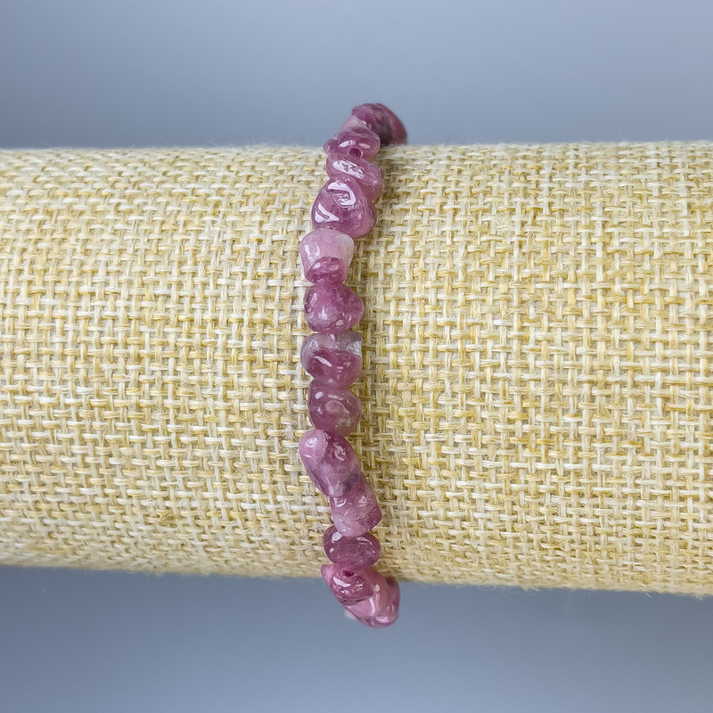 Tourmaline Faceted Bead Bracelet, 6-8×6-8 mm, 18 cm, stretch