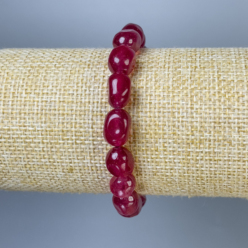 Bracelet with Toned Quartz and Synthetic Tourmaline — Faceted Beads, 10×8 mm, 18 cm length, Stretch