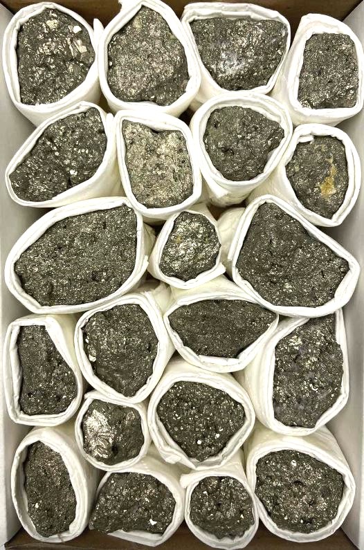 Pyrite Geode Souvenir, Assorted Sizes, Price per 100 g, Weight from 10 g to 50 g